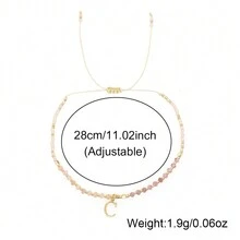 1PC Simple Ladies Minimalist Light Pink Multi Gemstone Luck Jewelry 26 Letter Surfer Beaded Bracelets For Women - Multicolor - View 6