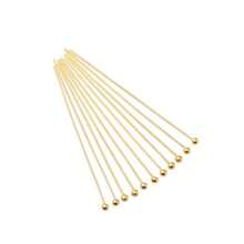 100 件/批 16-50 毫米 7 色銅金屬球頭別針適用於 Diy 珠寶配件直徑 0.5/0.6 毫米用品製作配件 - 香檳色 - 查看 1