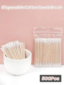 500入組雙頭棉花棒/醫用木棒,用於鼻耳清潔護理 - 白色 - 查看 1