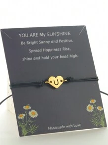 Fashion Simple 26-Letter Valentine's Day Gift Men And Women Cordage Woven Rope Jewelry - Black - View 9