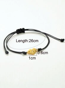 Fashion Simple 26-Letter Valentine's Day Gift Men And Women Cordage Woven Rope Jewelry - Black - View 2