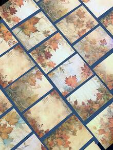 have a good day 30 張/包秋季楓葉主題剪貼簿紙,適合 Diy 工藝裝飾和日記、學生文具 - 橘色 - 查看 5