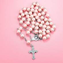 10 Pcs Rhinestones Alloy Cross  Virgin Our Lady Of Guadalupe Mary  Beads Charms For DIY Necklace Bracelet Making