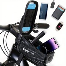 Jletoli 硬殼自行車包 防水自行車車架包 6.8英寸手機觸控屏幕自行車包 - 黑色 - 查看 9