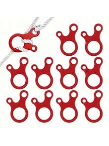 4入組戶外露營帳篷繩子調節器,固定夾緊扣 - 紅色 - 查看 2