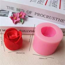 1pc 3d Flower Shaped Silicone Mold For Rose, Tulip, Peony, Chrysanthemum, And Carnation Fondant Cake Decoration, Handmade Soap, Wax Melts, Car Aroma Diffuser, Jewelry Casting- Random Color
