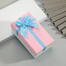 Caja De Regalo Rectangular Con Lazo, Paquete De Perfume Simple Para Festival, Regalo De Cumpleaños, Con Tapa, Para Mujeres Y Hombres - corbata de moño - Ver 5