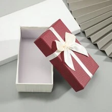 Caja De Regalo Rectangular Con Lazo, Paquete De Perfume Simple Para Festival, Regalo De Cumpleaños, Con Tapa, Para Mujeres Y Hombres - corbata de moño - Ver 3