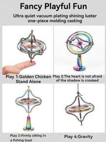 1入裝配金屬陀螺,反重力科技減壓成人教育玩具。平衡金屬力學減壓玩具可以幫助青少年打發時間。 - 金色 - 查看 10