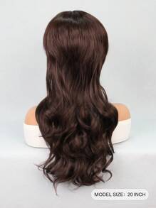 20 英寸波浪卷发合成耐热假发替换假发万圣节角色扮演假发 80 年代 90 年代女士马尾假发马尾精灵短发假发带刘海全机制作自然黑色 - Dark Brown - 查看 5