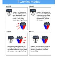 Solar Strobe Warning Lights 129DB Alarm Outdoor,4 Working Modes Solar Power Motion Sensor Alarm Light,IP65 Waterproof Security Siren Light For Pasture,Home,Farm,Barn,Villa,Yard - Black and White - View 4
