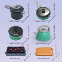 28入組綠色廚房遊戲模擬玩具套裝,適用於女孩,聖誕禮物 - 綠色 - 查看 3