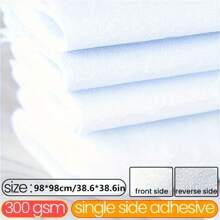 1pc 200/300/400gsm, Size:50*100cm/19.7*39.4in /100*100cm/39.4*39.4in,Single Side Adhesive Batting Cream Interlining Filler Perfect For Purse Craft DIY Fabric - White - View 11