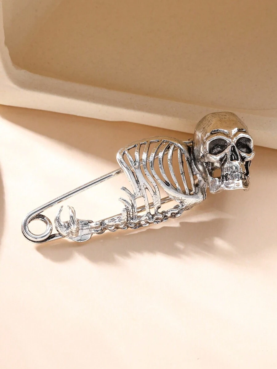1 PC Retro Minimalist Skull Pin To Dark Hour Punk Halloween Brooch Suitable For - Brooch - View 1