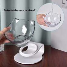 15度傾斜貓狗碗,寵物單碗保護頸椎,貓食碗寵物用品 - 無色 - 查看 3