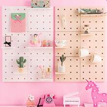 Pegboard Shelf With No Drilling Hook Wall Mount, Tabletop Mount For Office & Dorm Storage. Multipurpose Mini Organizer Kit - Grey - View 4