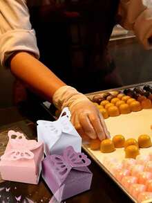 20pcs/Pack Candy Cookie Pastry Party Favor Butterfly Shaped Paper Gift Box - White - View 3