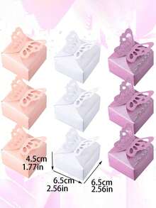 20pcs/Pack Candy Cookie Pastry Party Favor Butterfly Shaped Paper Gift Box - White - View 2