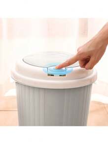 1pc Office Desktop Simple Plastic Shake Lid Trash Can Household Mini Garbage Can Creative European Living Room Table With Lid Paper Basket - Multicolor - View 7