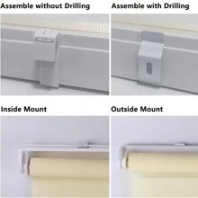 LUCKUP Easy Fix Zebra Roller Blind,Day And Night Blinds Curtains With Install Accessories, 230cm - Beige - View 5
