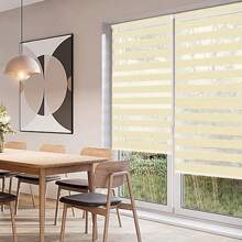 LUCKUP Easy Fix Zebra Roller Blind,Day And Night Blinds Curtains With Install Accessories, 230cm - Beige - View 4