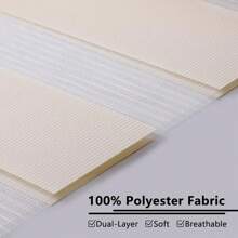 LUCKUP Easy Fix Zebra Roller Blind,Day And Night Blinds Curtains With Install Accessories, 230cm - Beige - View 2