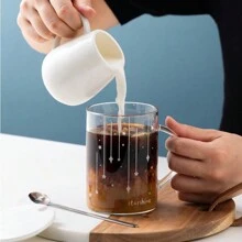 Night Light Heat-Resistant Glass Mug With Handle, Featuring Starry Sky Pattern, Suitable For Office Use, For Both Men And Women, Ideal For Drinking Water, Tea, And Coffee. Transparent Design, Comes With Lid And Spoon - Moon - View 10