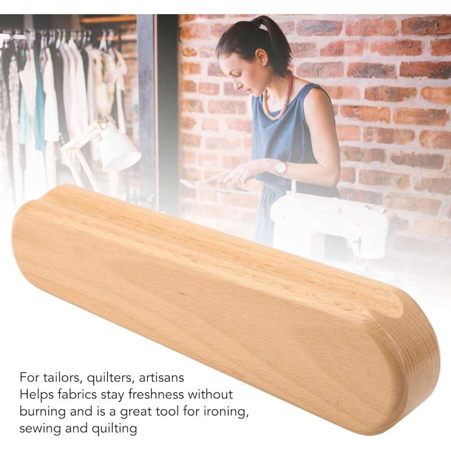 Beech Hardwood Tailor Clapper, Quilters Clapper Pin Pad Design Smooth Wood Easy To Operate Hardwood Tailor Tool 24x7x5cm Brown