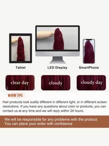 Ponytail Extension Claw 24 Inch Curly Wavy Straight Clip Wig For Women Burgundy - Burgundy - View 8