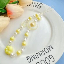 1pc Love Clover Phone Accessories Phone Chain - Yellow - View 2