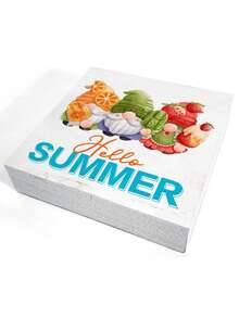 1pc 10cm*10cm Pvc Material Decoration Ornament With Orange, Kiwi, Strawberry Dwarf Design And "Hello Summer" Lettering. A Great Daily Decorative Ornament For Families With Dogs. A Commemorative Gift For Friends, Suitable For Living Room, Meeting Room, Library, Desk, Bar Counter, Dining Table Decoration. - Multicolor - View 6