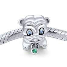 LOVANS 1個925純銀珠子,帶有可愛的沙皮狗裝飾配件,適用於女士手鍊、項鍊、手工珠寶製作、日常佩戴和禮物 - 沙皮狗 - 查看 4