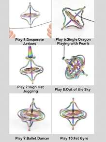 1入裝配金屬陀螺,反重力科技減壓成人教育玩具。平衡金屬力學減壓玩具可以幫助青少年打發時間。 - 金色 - 查看 11