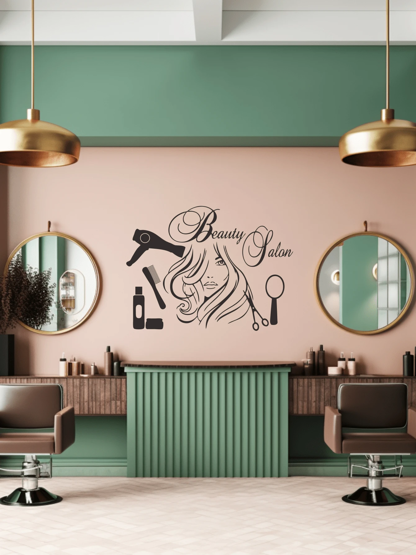 1pc Modern Beauty Salon Wall Decal Set Stylish Haircut Posters Vinyl