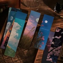 每本30入月亮＆雲＆日落＆美學風景＆天空主題的書籤迷你留言卡,可用於diy手工藝品