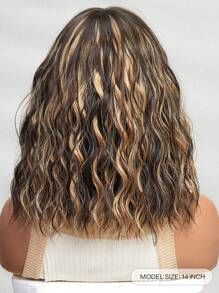 14-inch Ngắn Bob Xoăn Sóng Tóc giả xoăn Sợi tổng hợp Sọc Tóc giả Sợi tổng hợp Dệt Của phụ nữ Tóc giả Cô gái Bữa tiệc ngày lễ Tóc giả Mỗi ngày Mặc Tóc giả - Màu dương cầm - Xem 5