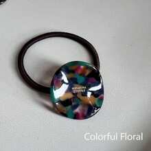 1入組女士花卉圖案髮帶,帶有彈性帶和醋酸纖維板,適用於日常、工作和聚會 - 彩色 - 查看 9