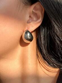 2pcs European And American Fashionable Goddess Earrings, Polished And Shiny, Light Luxury C-Shaped Teardrop Earrings, Women Ear Jewelry - C-shaped Drop Earrings - View 8