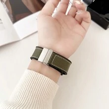 1 条硅胶编织表带，兼容 38/40/41/42/44/45/49 毫米 Apple Watch Ultra/Se/8/7/6/5/4/3/2/1 - 軍綠色 - 查看 6