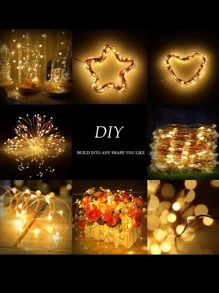 1 件銅線燈,7m/12m/22m/32m 戶外太陽能供電 Led 燈串,具有 8 種模式防水功能,白色/暖白色/多色光,適合花園、庭院、樹木、節日、派對和婚禮 - 黃色 - 查看 11