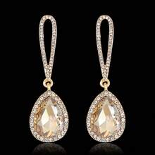1pair Simple Water Drop Shaped Rhinestone Earrings For Women's Birthday Party & Wedding Accessories - drop shape - View 8
