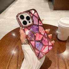 Estuche De Teléfono Con Diseño De Mármol Y Guijarros Compatible Con Iphone - Azul - Ver 7