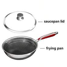 1入組316不銹鋼煎鍋32cm/30cm用於煮牛排、拌炒、煎餅、煎蛋和調味醬 - 銀色 - 查看 3