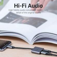 VENTION USB C To 3.5mm Headphone And Charger Adapter, 2-In-1 USB Type C To Aux Audio Jack Adapter With 30W Fast Charging Dongle Cable Compatible With IPhone 15 Pro Max, Samsung S23/S22/S21, IPad Pro, Pixel - Grey - View 4