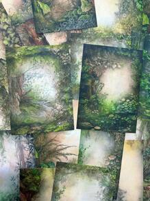 have a good day 30入組苔蘚森林主題的手工藝品拼貼紙,適用於diy手工藝品、禮品包裝、學校用品 - 橄欖綠 - 查看 2