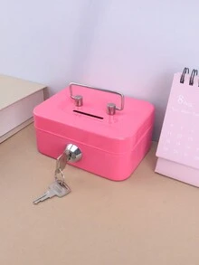 1個粉色金屬鎖匙儲物盒,存錢盒,成人存款盒,存款盒,成人存款盒,儲物盒,收銀機4.5*3.7*2.3 / 11.5*9.5*5.8cm - 玫紅色 - 查看 4