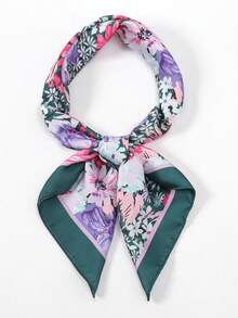 1pc Fashionable Women's Printed Square Scarf - Multicolor - View 2