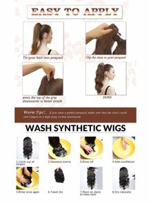 Blonde Claw Ponytail Extension Hair Accessories 22 Inch Long Natural Wave Heat Resistant Fiber Synthetic Ponytail Wig For Women Daily Use - Gold - View 9