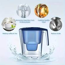 3.6l便攜式濾水系統,帶有活性炭過濾器,有效過濾100l水,適用於家庭和廚房使用 - 藍色 - 查看 2