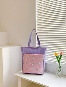 女孩的卡通独角兽印花书包单肩手提包 - 彩色 - 查看 1